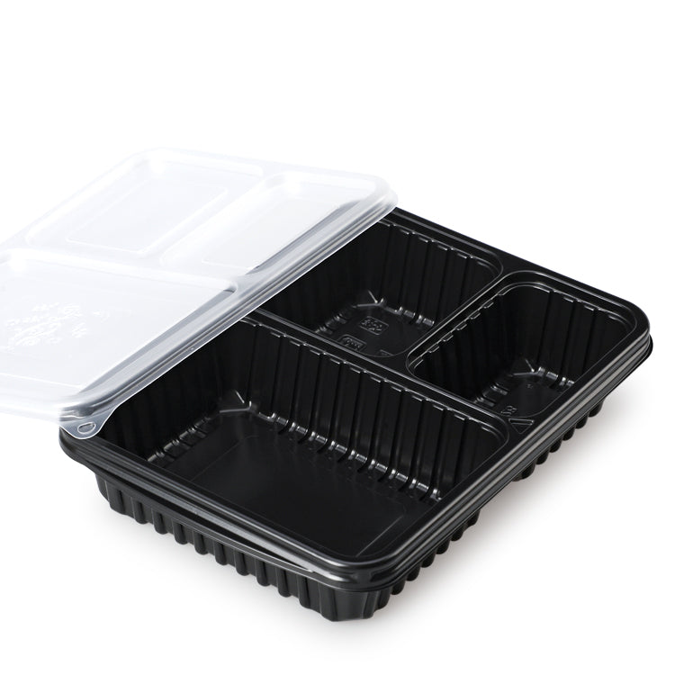 3 compartment disposable plastic container lunch box dinnerware for bento shop