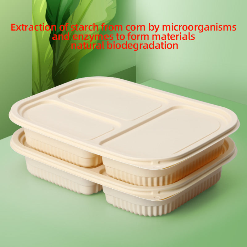 Ecological Lunch Boxes Bowls Disposable biodegradable food packing corn strach biodegradable food container