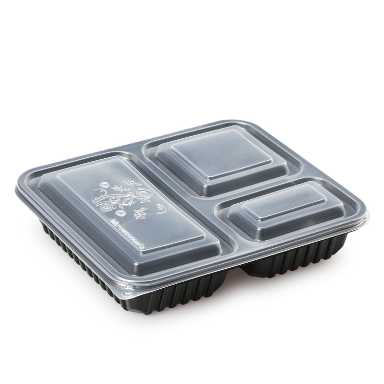 3 compartment disposable plastic container lunch box dinnerware for bento shop