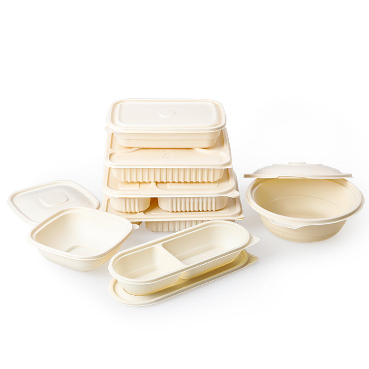 takeaway food container multi compartment Corn Starch Ecological Lunch Boxes Bowls biodegradable food container disposable