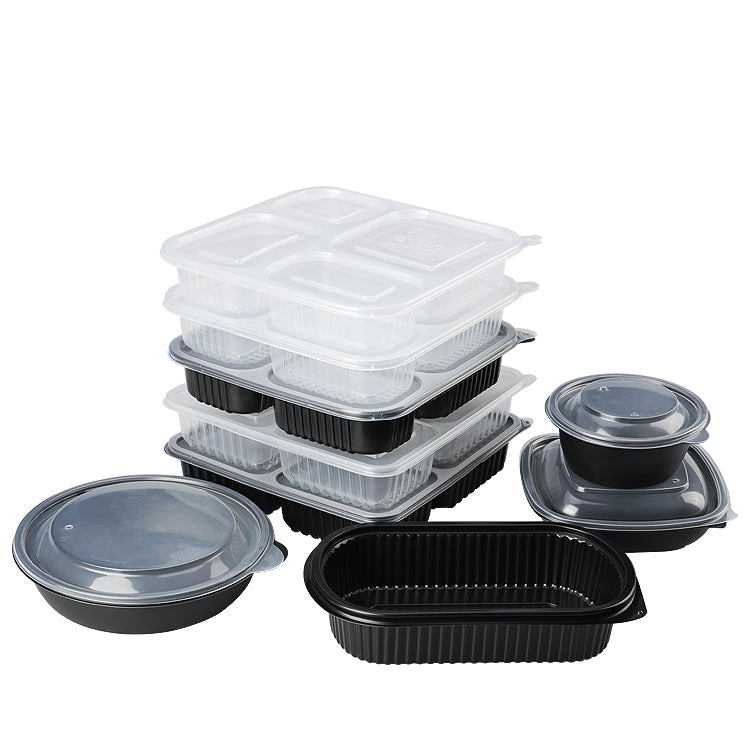 Disposable plastic bento box take out food containers disposable lunch box