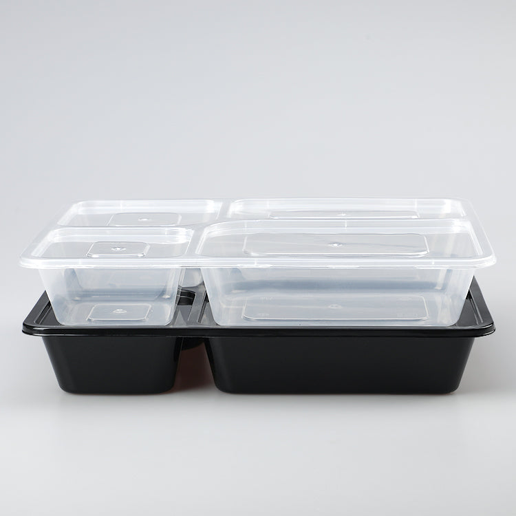 Take away disposable microwave safe 4 compartment lunch fast food takeaway box