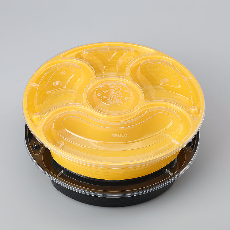 round 3 divided plastic food container disposable microwave safe