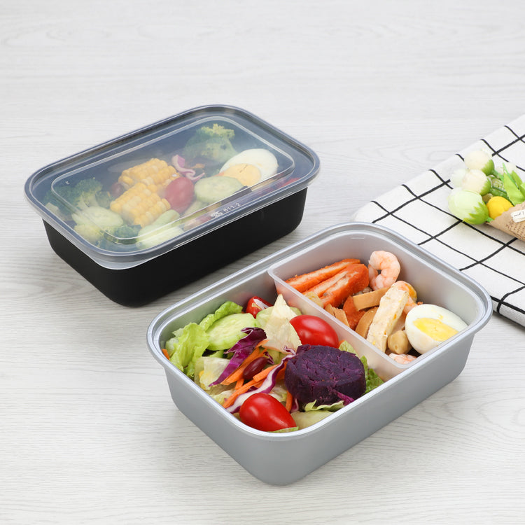 Rectangular salad box disposable plastic food containers bento lunch boxes with lid