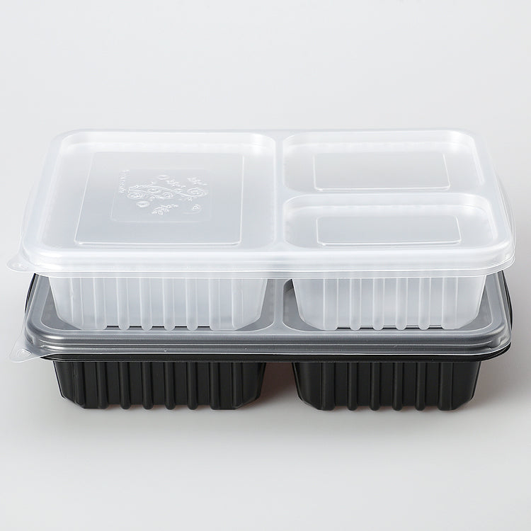 Disposable clear plastic take-out box and transparent lid