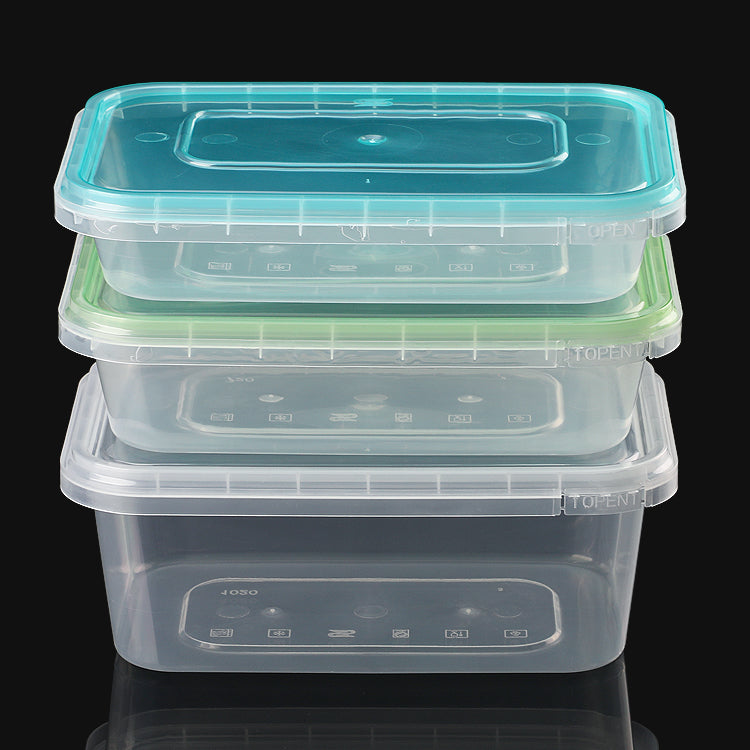 Food use combination lock tamper evident disposable hot food containers