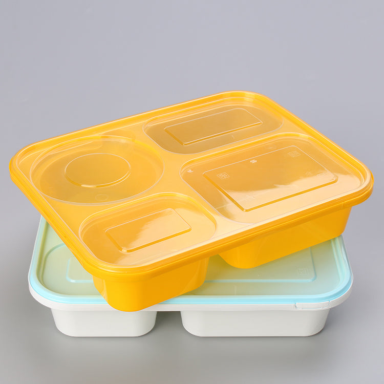 DPA Plastic 4 compartment takeaway food container disposable lunch box with seal evident lock