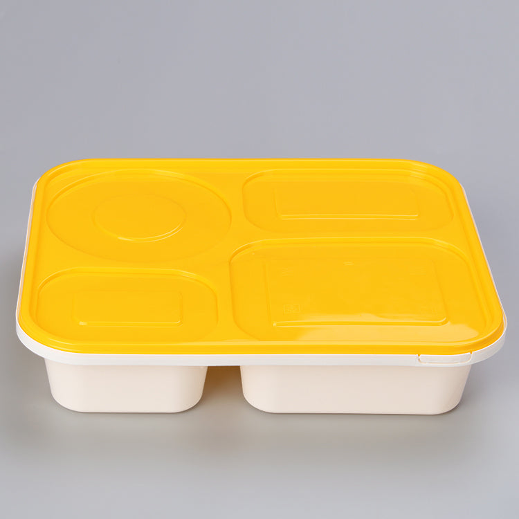 DPA Plastic 4 compartment takeaway food container disposable lunch box with seal evident lock