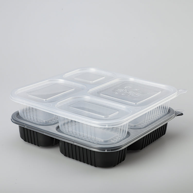 Disposable plastic bento box take out food containers disposable lunch box