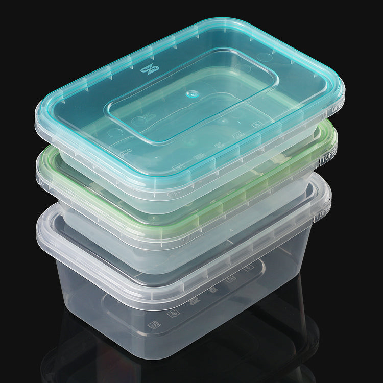 Food use combination lock tamper evident disposable hot food containers