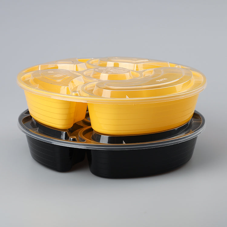 round 3 divided plastic food container disposable microwave safe