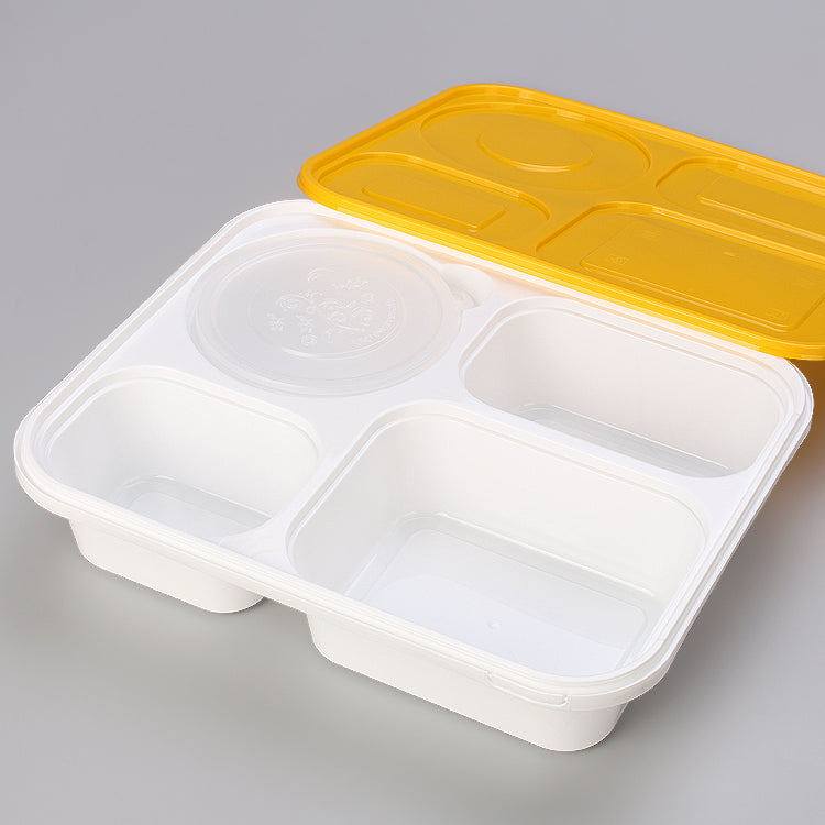 DPA Plastic 4 compartment takeaway food container disposable lunch box with seal evident lock