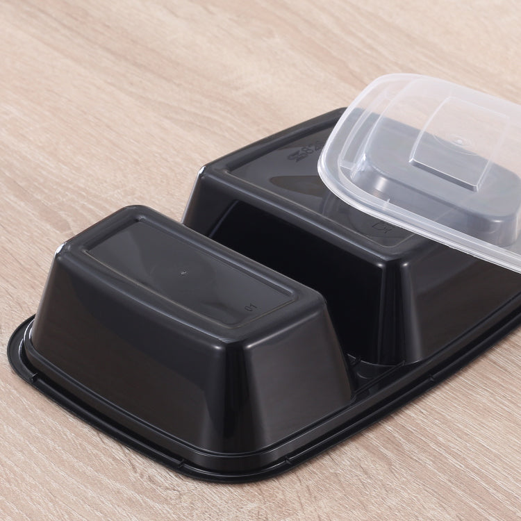 plastic food box container hot food takeaway box two compartment food container with airtight lid