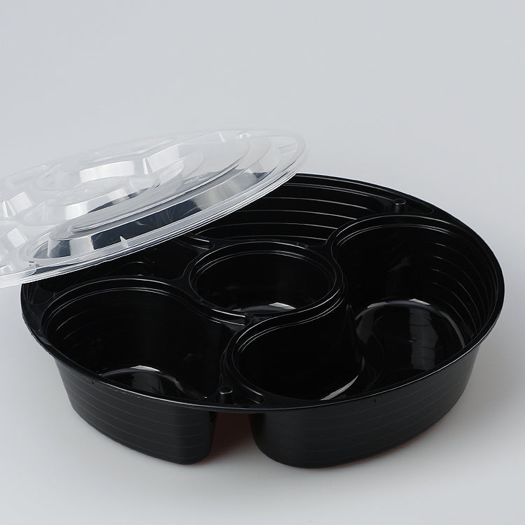 round 3 divided plastic food container disposable microwave safe