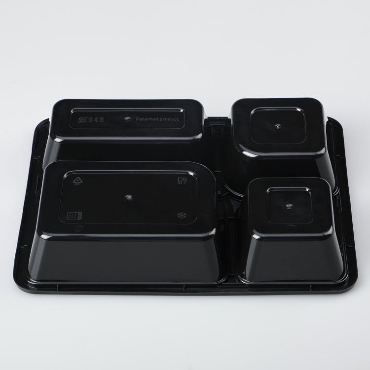 Take away disposable microwave safe 4 compartment lunch fast food takeaway box