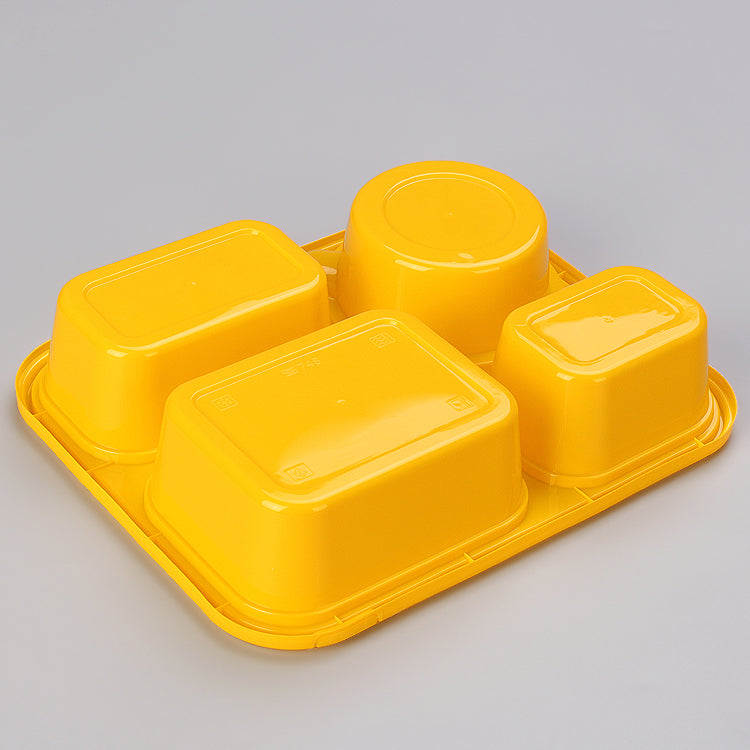 DPA Plastic 4 compartment takeaway food container disposable lunch box with seal evident lock