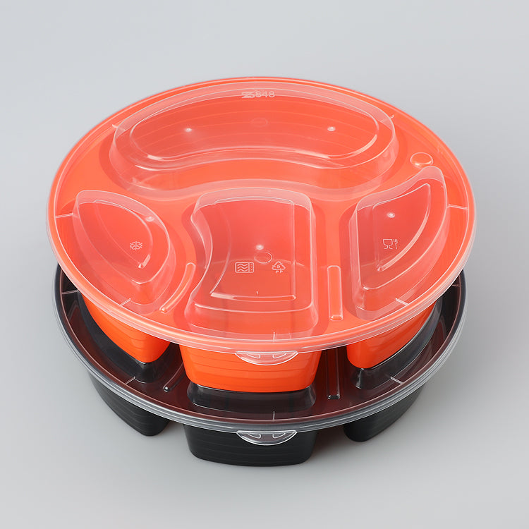 round 3 divided plastic food container disposable microwave safe