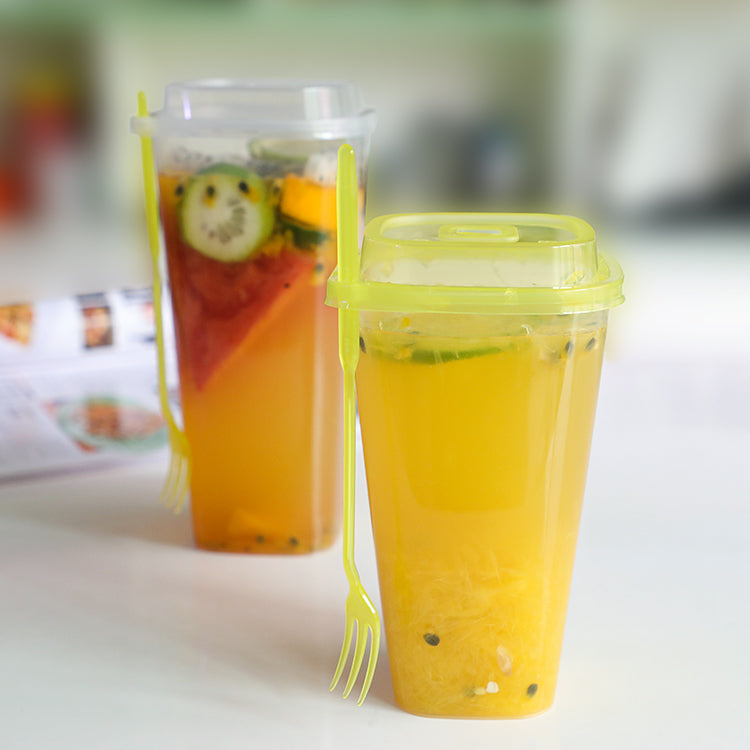 OEM transparent milk tea juice disposable milkshake cup Cold drinking cups with flat lids