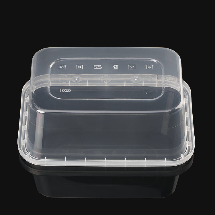 Food use combination lock tamper evident disposable hot food containers