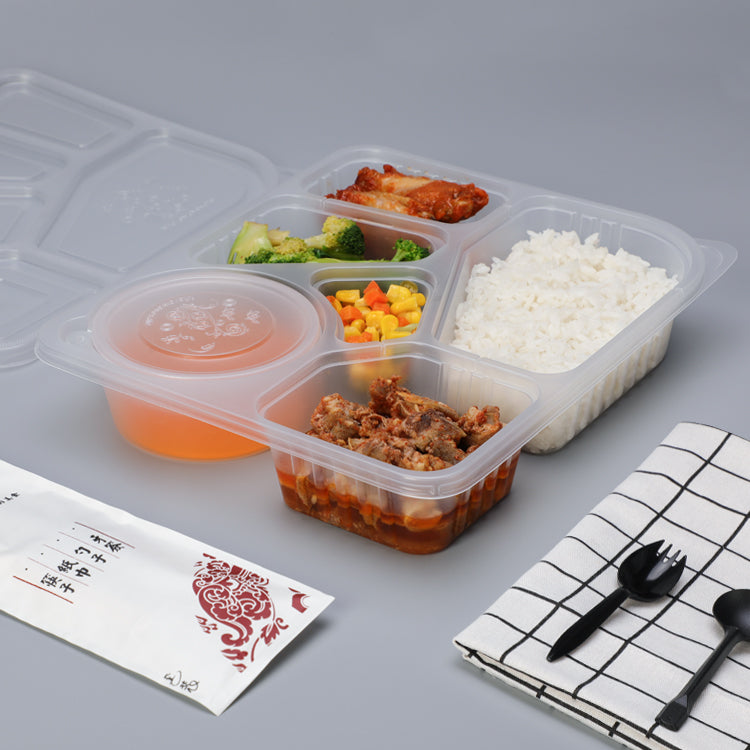 Takeaway 6 compartment modern plastic lunch box