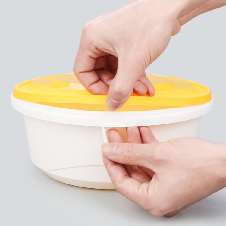 Large volume plastic food containers tamper evident round shape plastic bowl with lid