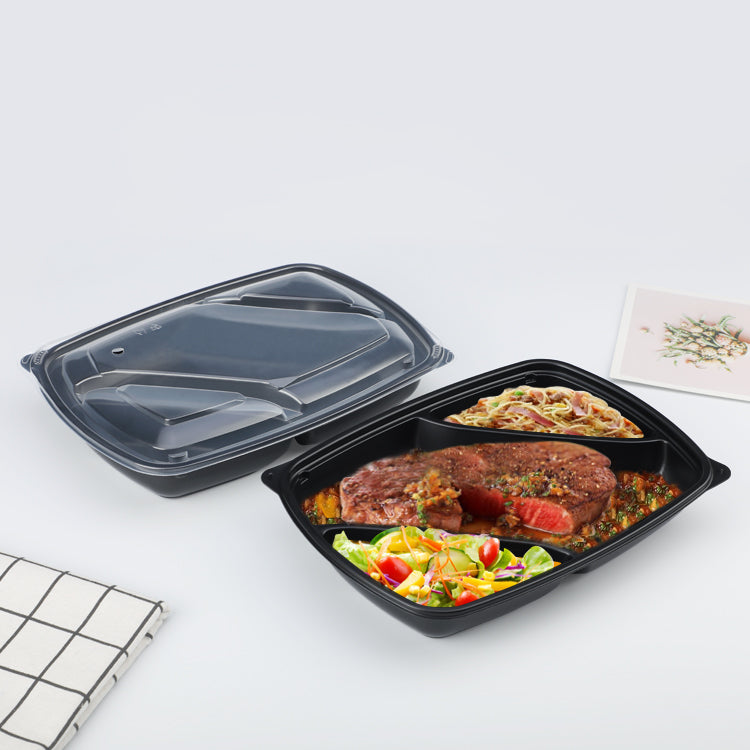 3 compartment Eco Friendly food containers microwave disposable plastic boxes packaging bento lunch boxes