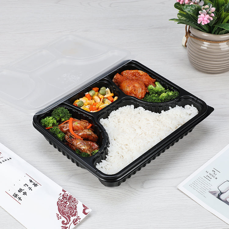 4 compartment plastic food disposable bento lunch boxes container takeaway box