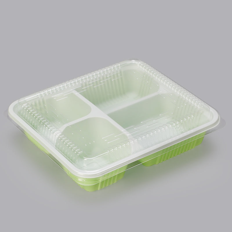 Microwavable food prep take away plastic containers