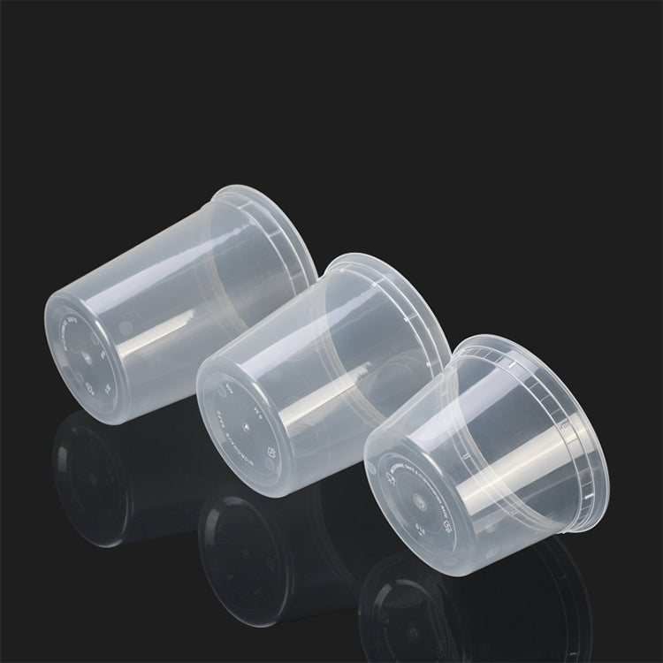 Restaurant round plastic food storage container packing sauce cup bowl with lids leak-proof disposable food container box