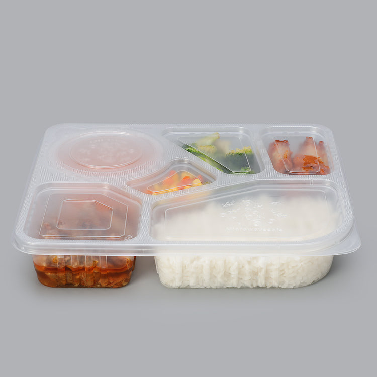 Takeaway 6 compartment modern plastic lunch box