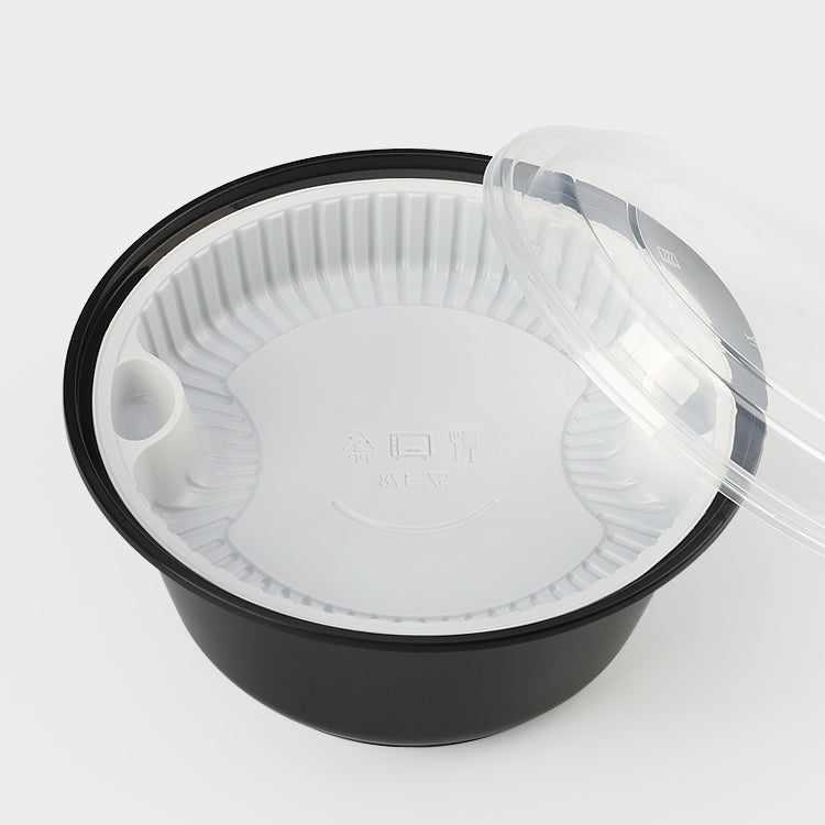 1000ml Round Bowl Black Disposable Take away Food packaging Box Container