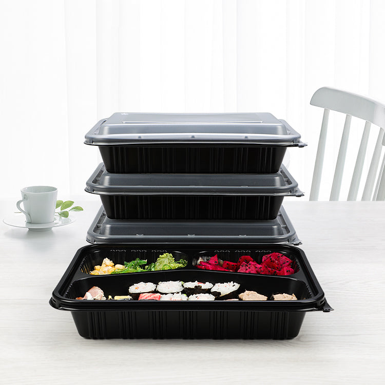 Disposable 4 5 6 compartments plastic food container meal prep containers disposable plastic container with divide