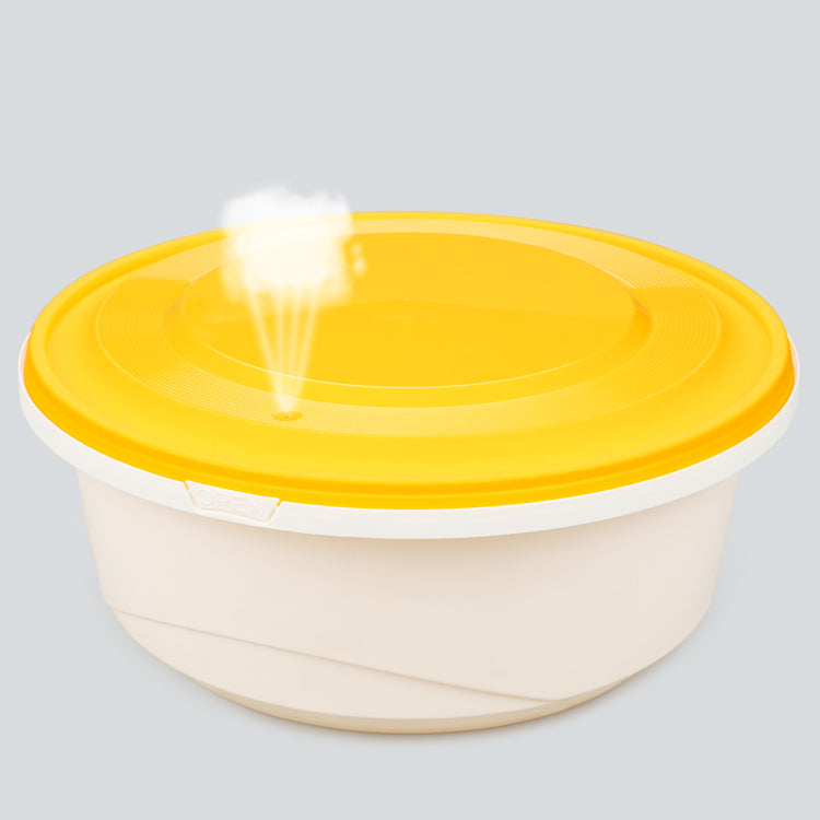 Large volume plastic food containers tamper evident round shape plastic bowl with lid