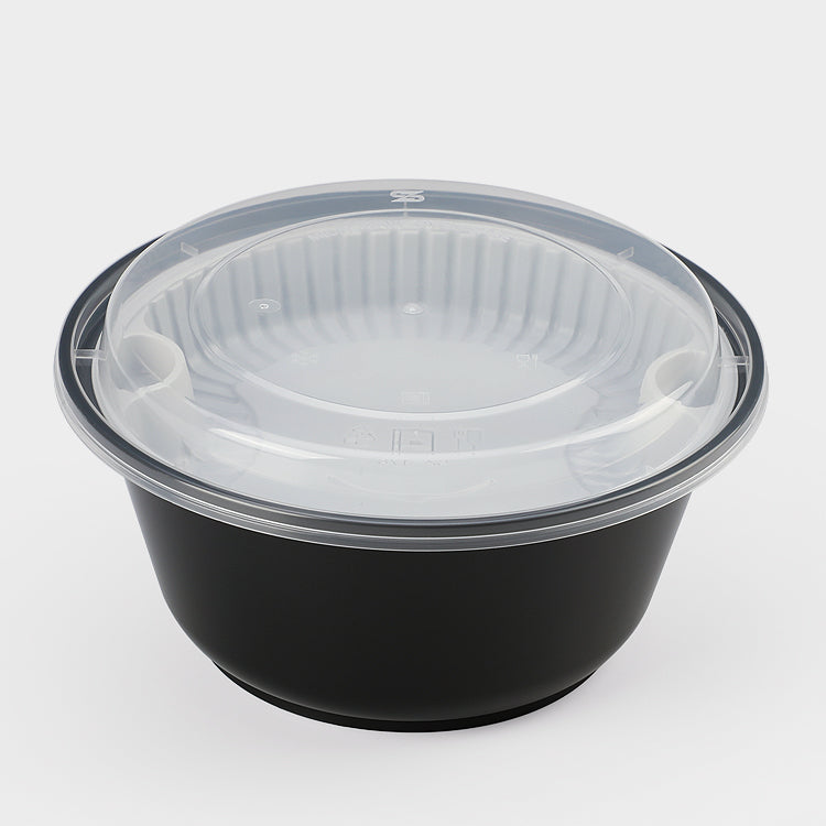 1000ml Round Bowl Black Disposable Take away Food packaging Box Container