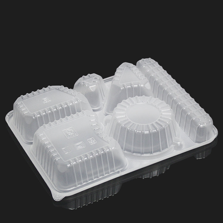 Microwavable bento box with 6 compartments disposable plastic lunch box for taking out