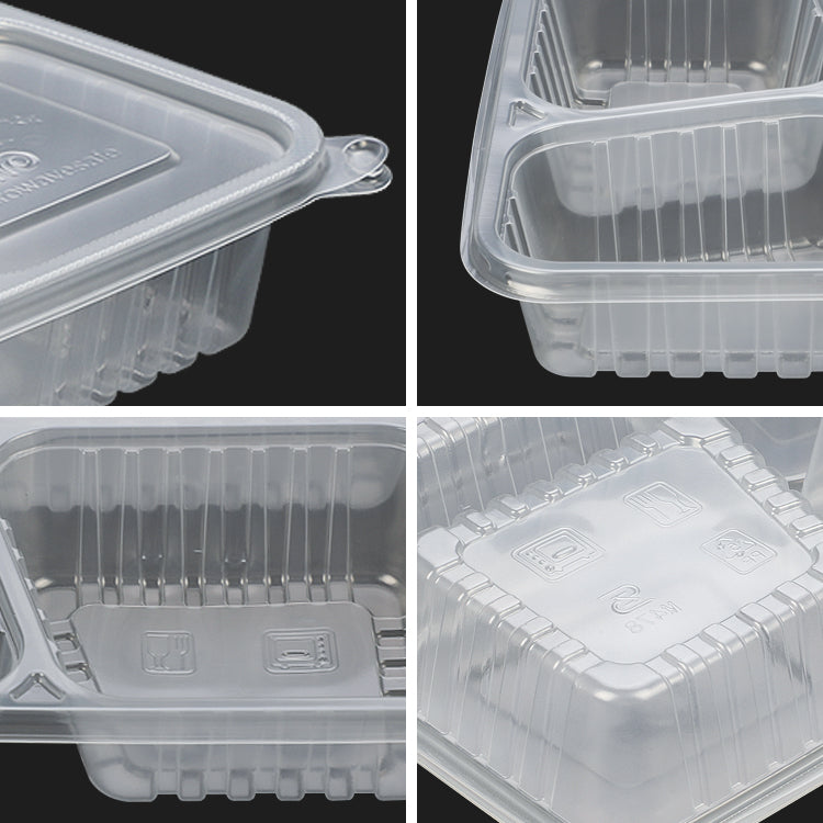 Microwave safe disposable 4 compartment lunch meal prep takeaway container tray pp plastic student bento box with leakproof lid