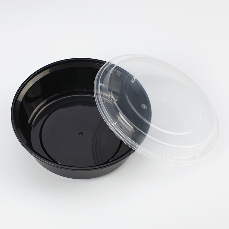 1000ml Round Bowl Black Disposable Take away Food packaging Box Container