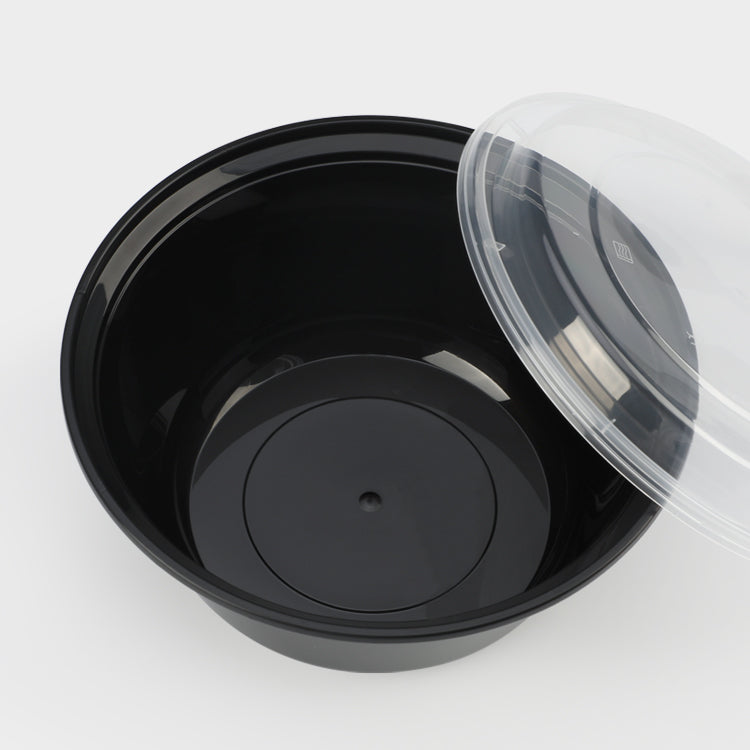 1000ml Round Bowl Black Disposable Take away Food packaging Box Container