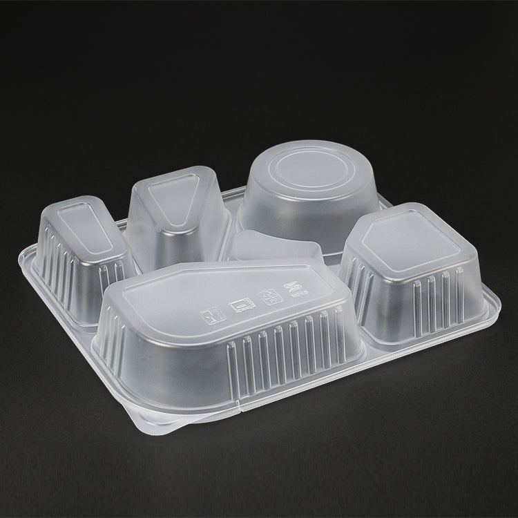 Takeaway 6 compartment modern plastic lunch box