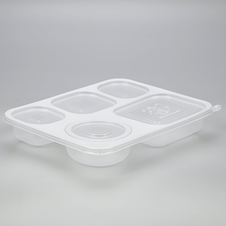 New arrival bento box microwaveable disposable containers with 5 compartment