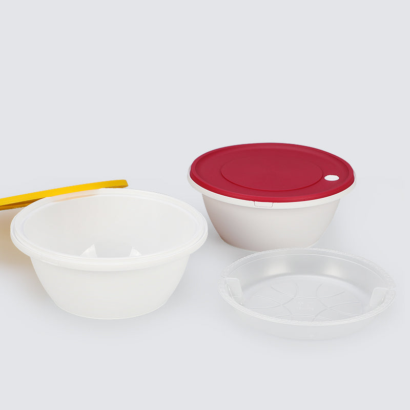 Super Hot Selling New disposable plastic round takeout high-end noodle soup bowl bento fast food box double deck