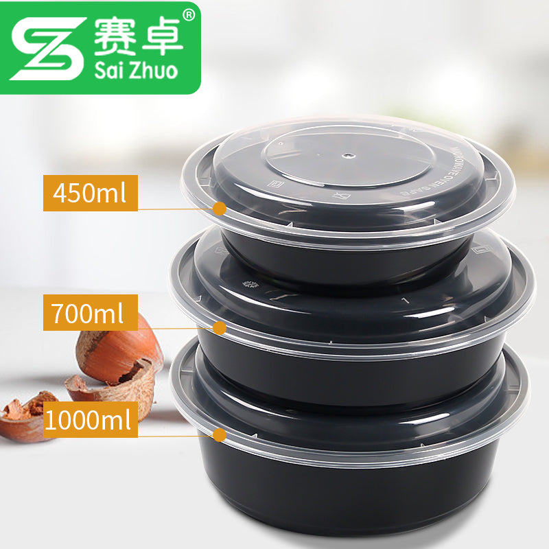 New Microwave Safe 450/700/1000ml Disposable Plastic Salad Bowl