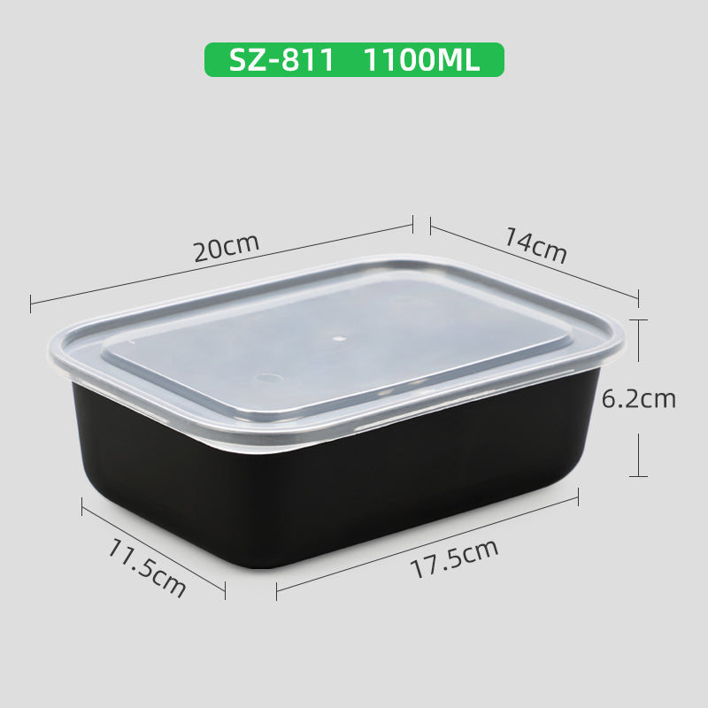 Rectangular salad box disposable plastic food containers bento lunch boxes with lid