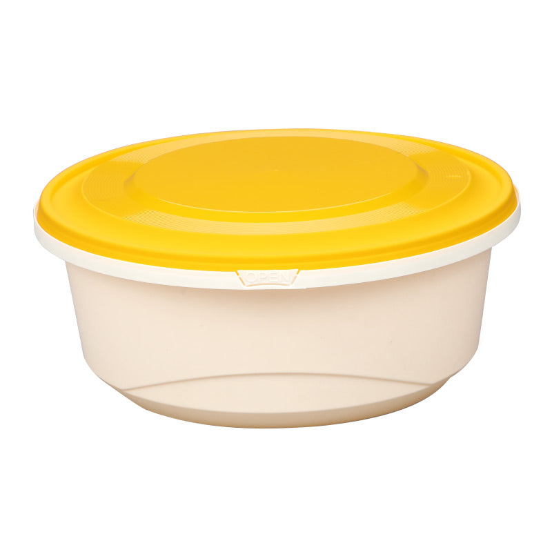 Large volume plastic food containers tamper evident round shape plastic bowl with lid