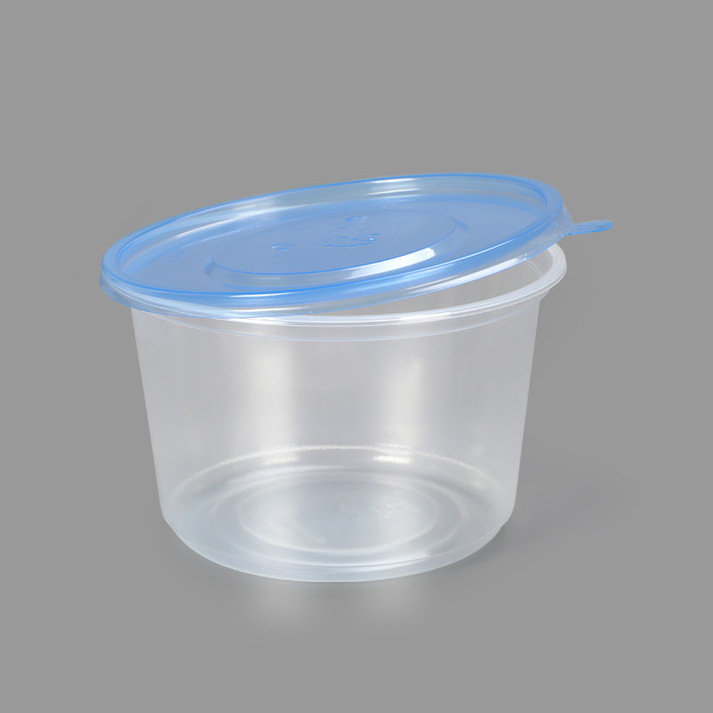 24 oz. microwavable contact clear, white round Deli or soup container - 600/Case