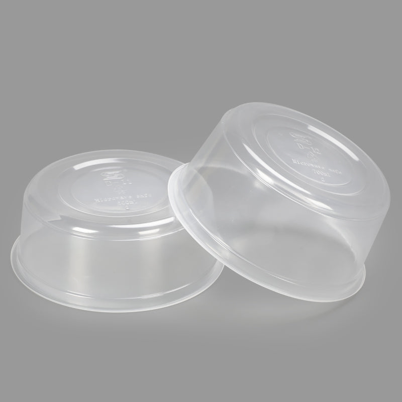 24 oz. microwavable contact clear, white round Deli or soup container - 600/Case