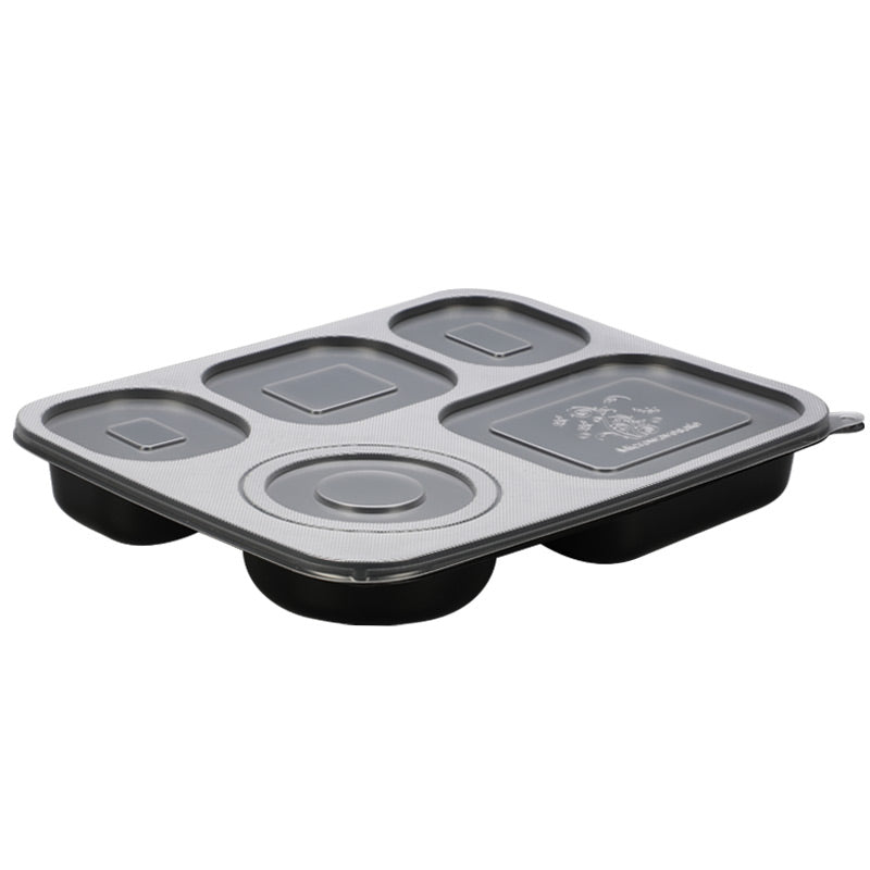 New arrival bento box microwaveable disposable containers with 5 compartment