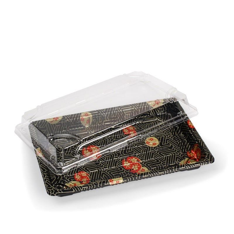 ecofriendly PS sakura embossing sushi take out container