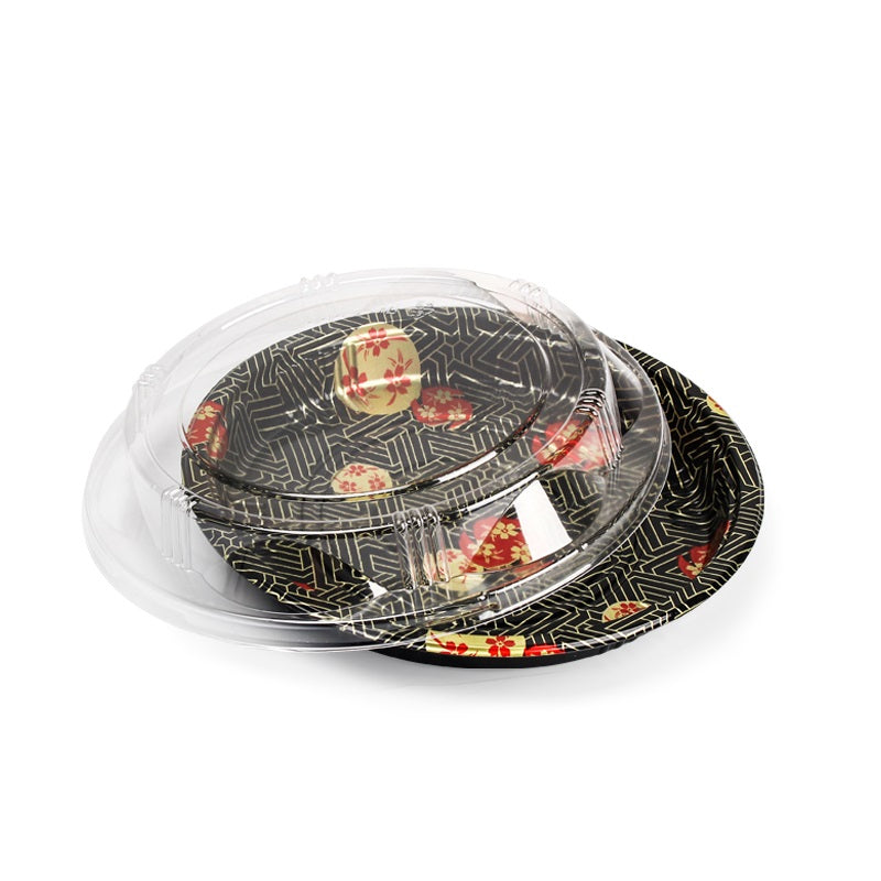 S51R Sakura printing Disposable Sushi Packaging Tray with Dome Lid