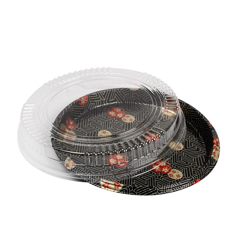 S51R Sakura printing Disposable Sushi Packaging Tray with Dome Lid